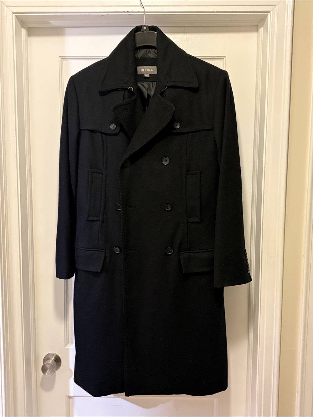 Merona Black Double-Breasted Wool Pea Coat